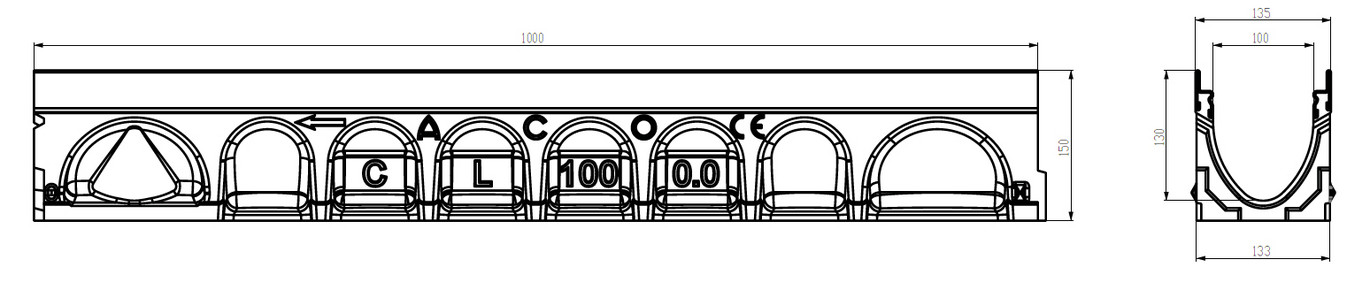 ACO-Civicline CL100 Size